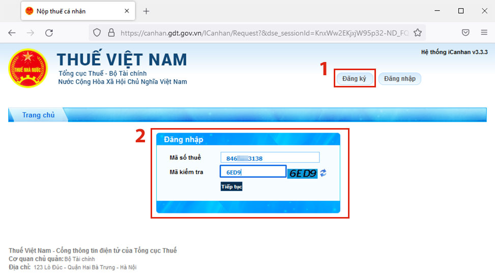 Truy Cập Vào Website Thuế Việt Nam 