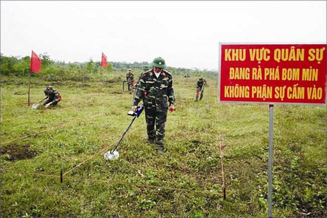 Thông tư 123/2021/TT-BQP hướng dẫn xác định định mức dự toán và quản lý chi phí trong dự toán rà phá bom mìn vật nổ